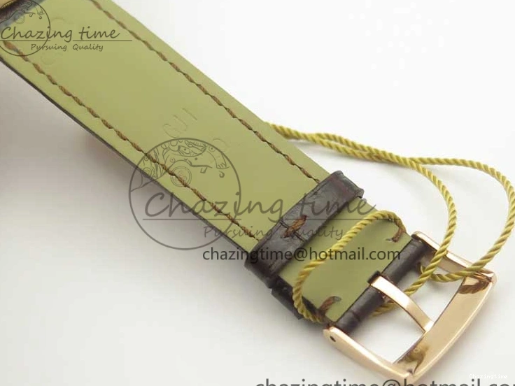 0124 Durable De Ville RG MKF 1:1 Best Edition Silver Dial Diamonds Markers on Brown Leather Strap MIYOTA 9015 V 8047